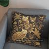 2D Golden Cats Among Green Leaves Pillow Cover Pattern Cushion Cover Suitable For Sofa Bedroom Car Pillow Cover