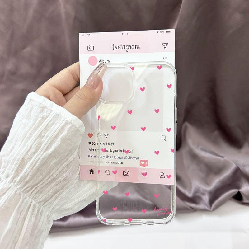 Fashion Black White Love Heart Phone Case For iPhone 16 17 14 15 11 12 Mini 13 Pro Max XS XR 7 8Plus Transparent Soft TPU Cover