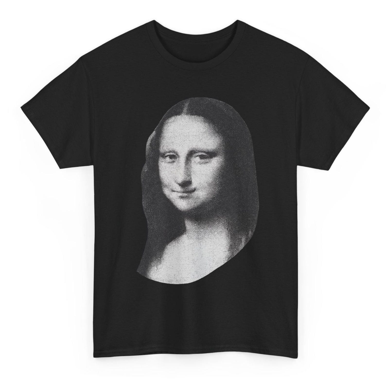 Mona Lisa T-Shirt: Black & White Renaissance Art Tee XL