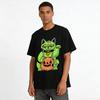 Halloween Zombie Lucky Cat Pumpkin Print Casual Top Pure cotton T-shirt