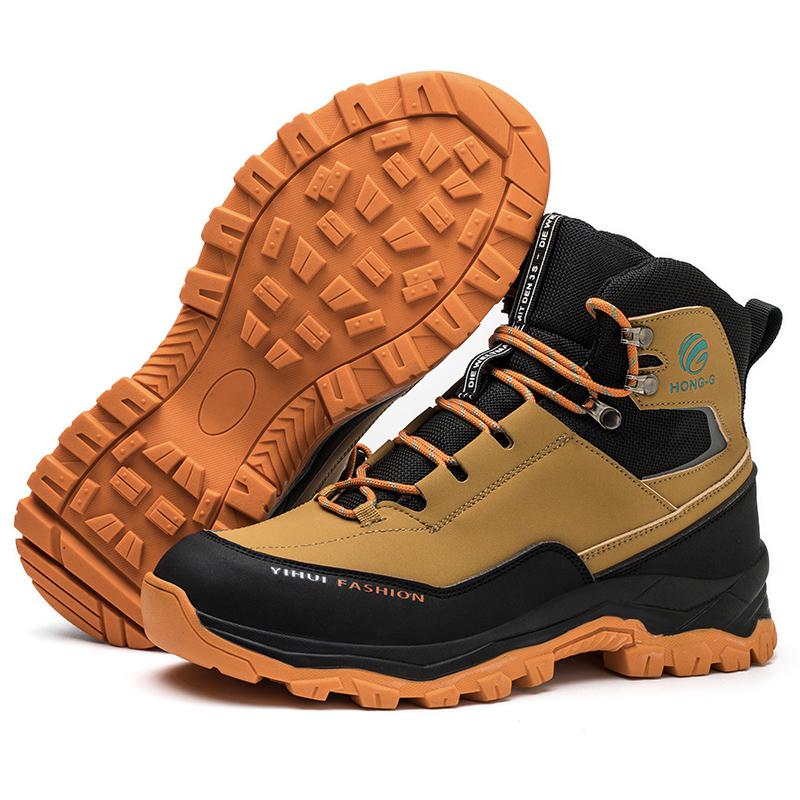 

Классические мужские защитные ботильоны, износостойкая походная обувь, мужские ботинки из коровьей замши, удобные прогулочные кроссовки для мужчин, тактическая обувь 38 жёлтый