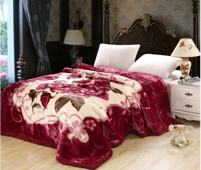 Dubbellaags Raschel Dekens Voor Bedden Winter Zacht Warm Pluizig Verdikken Fleece Nerts Plaid Enkele Dubbele Maat Kunstbont Dekens 150X200CM 2.0KG
