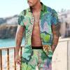Floral Print Hawaiian Shirt Set 3D Print Casual Short Sleeve Beach Shorts Shirt Holiday Set