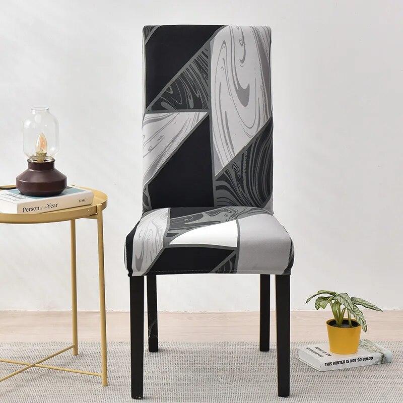 Spandex Wedding Chair Cover Lattice Floral Printed Seat Protector Slipcover for Hotel Banquet Housse De Chaise Dining Room Chair