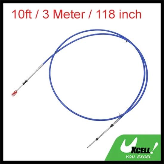 Motoforti 10ft 118 Inch and 13ft 157 Inch Marine Type 3300/33C Throttle Shift Remote Control Box Cable with Clevis for Yamaha 1 Pcs-Blue 3m