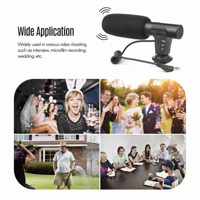 Simple Microphone 3.5mm Jack Hot Shoe Mount DV Stereo Microphone for Camera Interview Film Recording