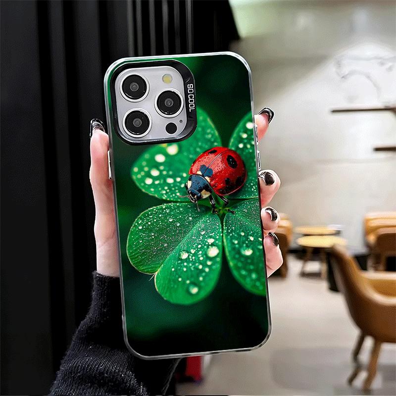 Seven-Spotted Red Ladybug Shockproof Phone Case for iPhone 17 Air 16 16E 15 Pro Max 14 Plus 13 Mini 12 Back Cover Anti Fall Fund