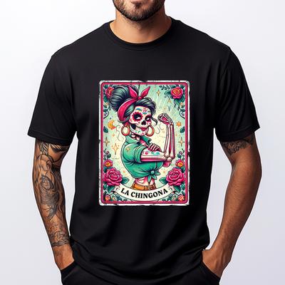 La Chingona Tarotkarte Lustiger Spanischer Slang Latina Power Designer T-Shirt Herren Camisetas Coole Bedruckte Oberteile T-Shirts