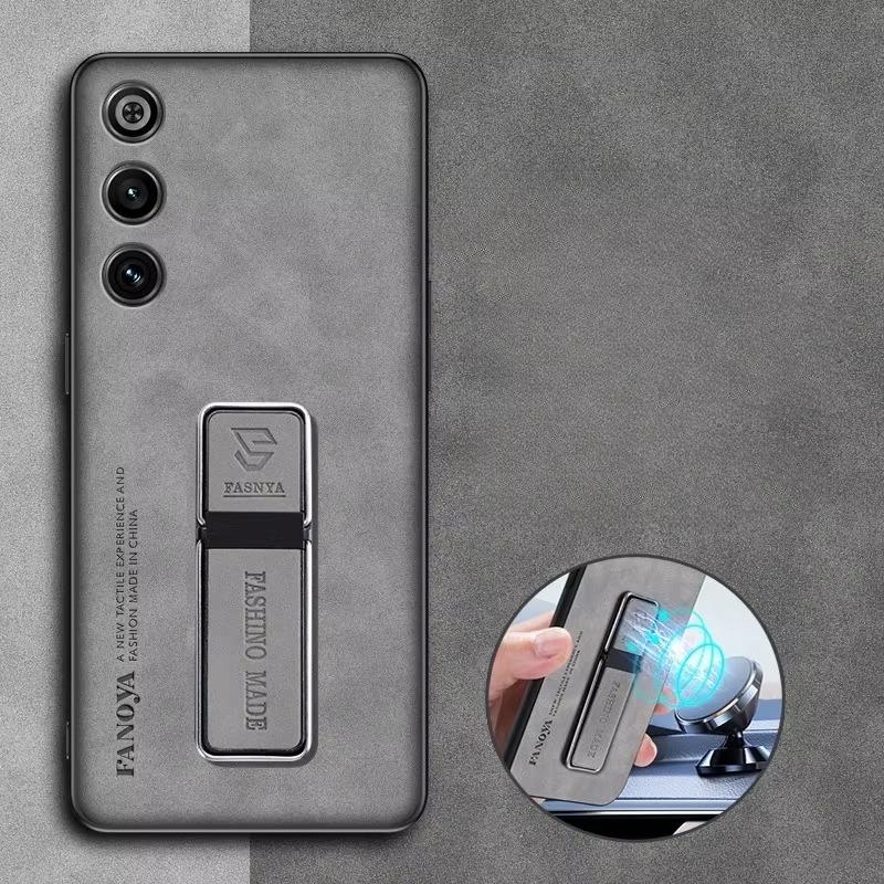 Pouzdro na telefon z ovčí kůže Redmagic 10 Air pro ZTE Red Magic 10 Pro+ Matný silikonový nárazník Stojánek Držák Zadní kryt