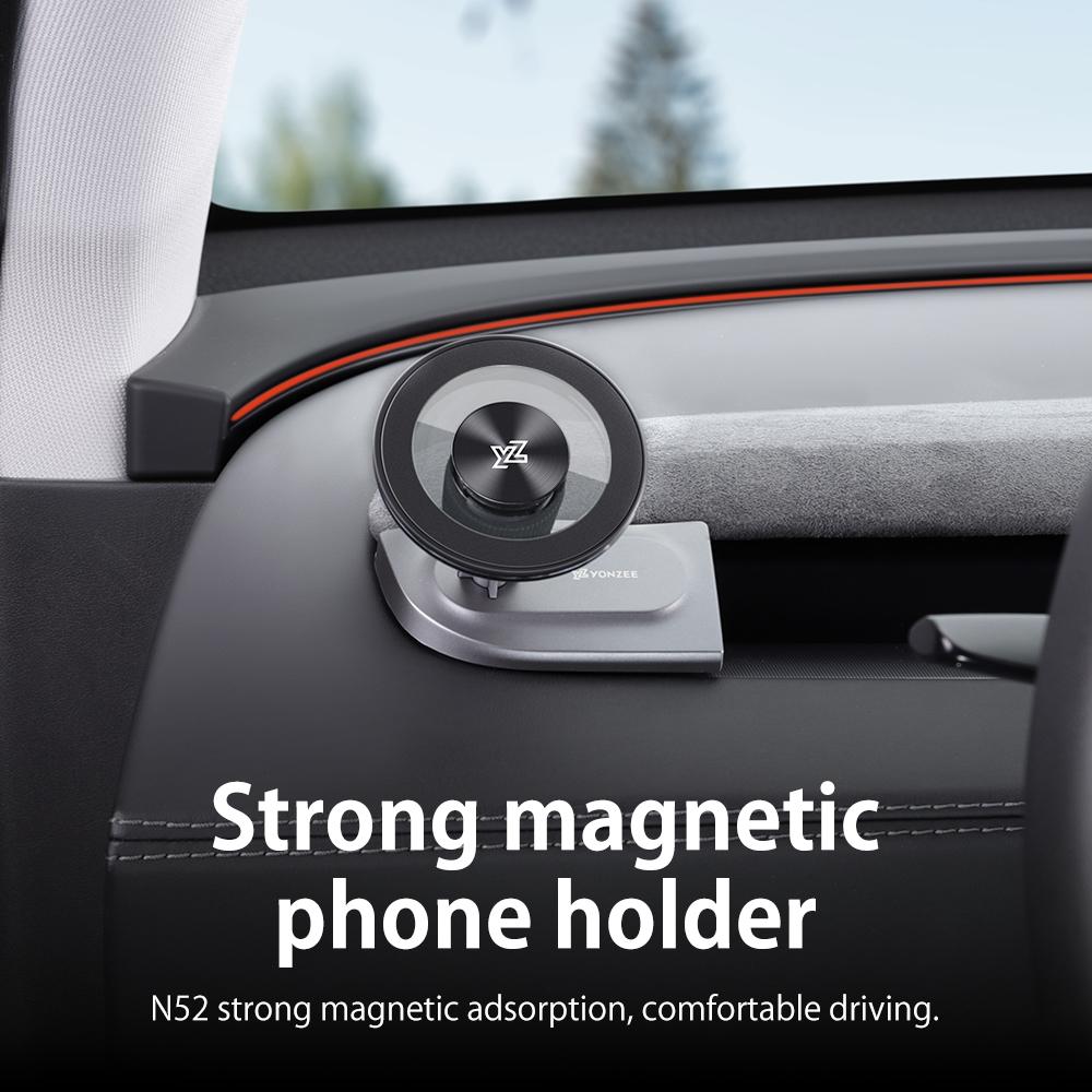 YZ For Tesla Model 3 Y YL Highland Juniper Magnetic Car Phone Holder ABS with Silicone Anti-shake GPS Phone Mount Accessories