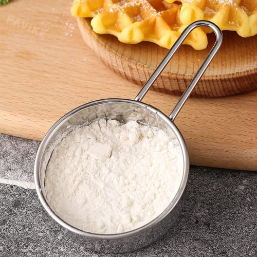 Mini Strainer, Flour Sifter, Fine Grain, Heavy-Duty, with Handle, Rust-Resistant, 304 Stainless Steel, for Confectionery, Flour, Breadcrumbs, Grains,