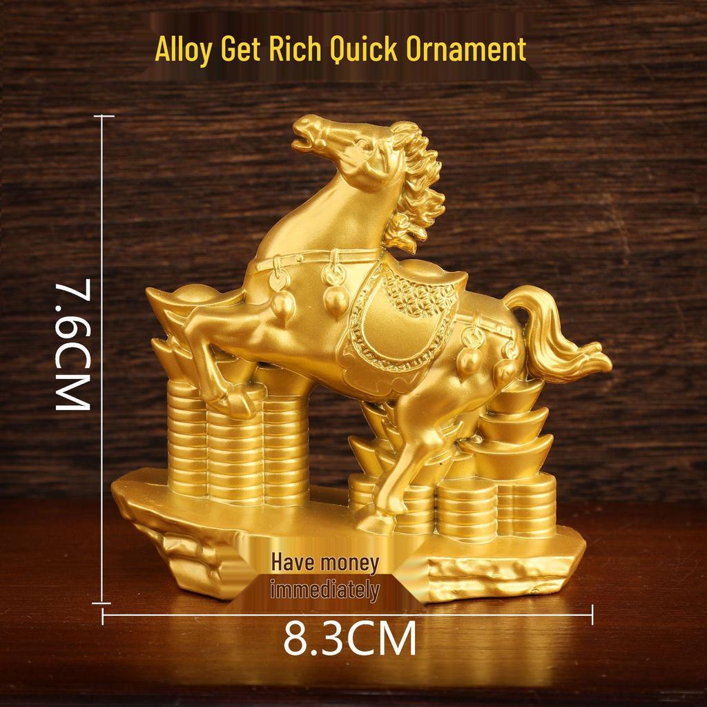 Sand Gold Office Desk Ornament: Creative Wealthy Mian Fu Alloy Decor