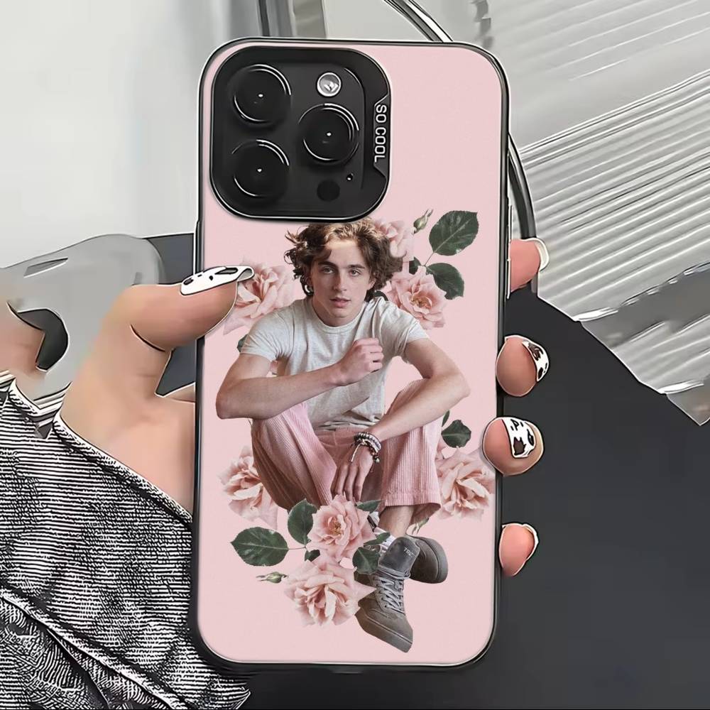 Hot Actor T-Timothee Chalamet Phone Case For iPhone 17,16,15,14,13,12,11 Plus,Pro Max,XS,Colored Silver Plated Inside Cover