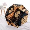 Parapluie Automatique à Ouverture et Fermeture, Thème Échecs, Art Abstrait, Parapluie Portable Coloré à 8 baleines, Convient aux Hommes et aux Femmes, Un P