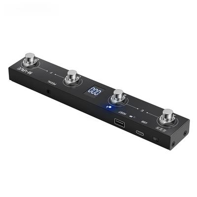 פדל בקר MIDI אלחוטי פלוס 4 כפתורים, USB/BT ניתן לתכנות/סוללה ל-12 שעות לגיטרה/DAW/דפדוף דפי וידאו