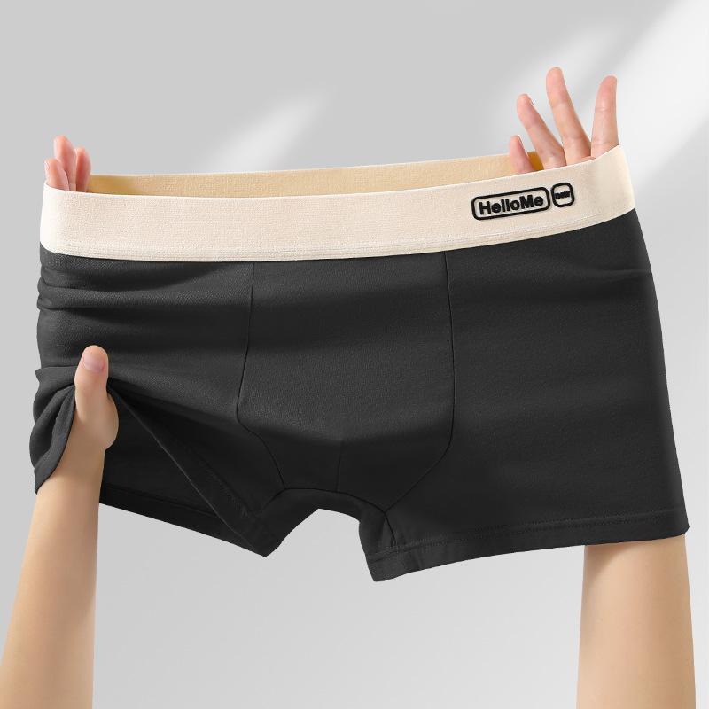 Large Size Men's Spring and Summer Cotton Anti Bacterial Breathable Youth Flat Angle Underwear