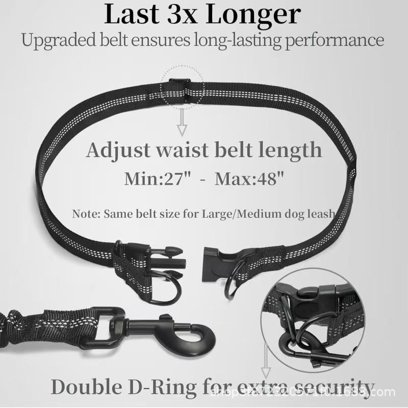 Pet Supplies Reflective Bungee Dog Leash and Multifunctional Running Waist Pack