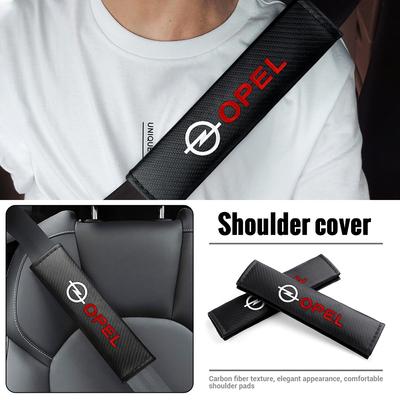 1/2Pcs Car Logo Seat Belt Protector Cover Safety Strap Shoulder Guard Pad For OPC Astra Vectra Corsa Zafira Insignia Mokka