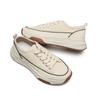 Sommer, Canvas-Schnürschuhe mit dicker Sohle, Damen, neue Low-Top-Flachsohlen-Schuhe, weiß