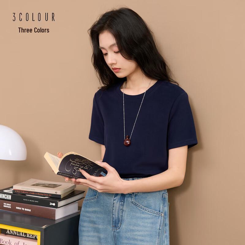 

Sancai 2025 Winter Solid Round Neck Short Sleeve T-Shirt S 155/80A