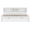 Sleeper Sofa, Daybed, Day Bed, 90*200cm, With LED Lights, Bedside Storage Compartment, Pull-Out Bed, Socket + USB, Without Mattress, White