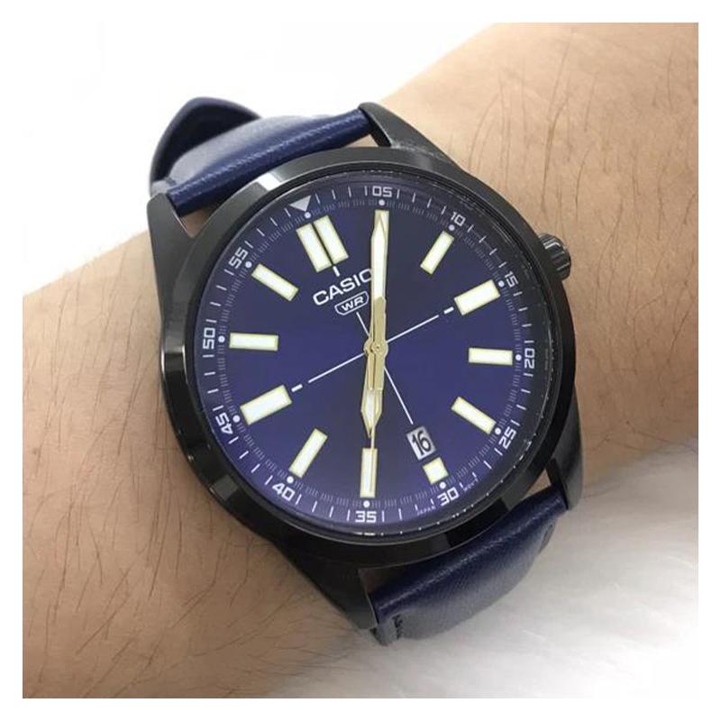 Casio CASIOSTANDARD Series Men's Pointer Display Watch Series Simple Classic Date Display General Timing Status Waterproof Quartz MTP-VD02BL-2E