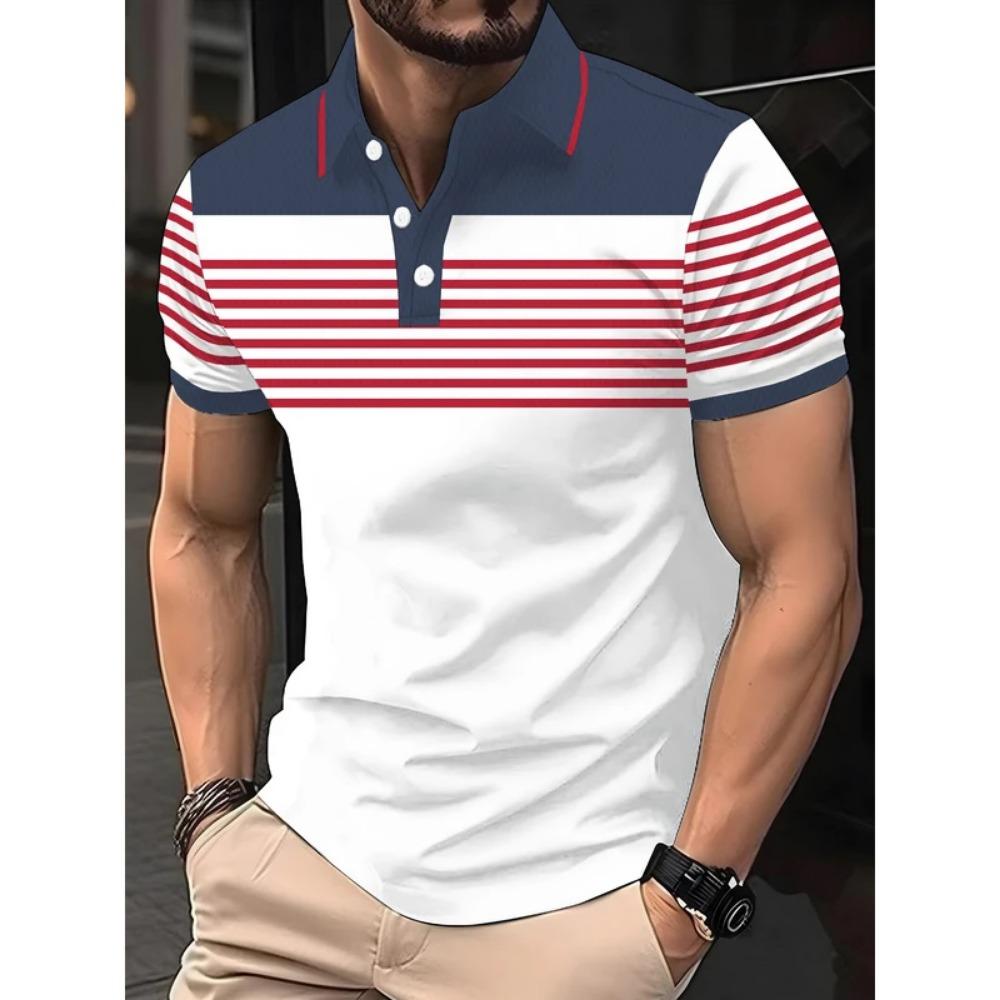 Men s polo shirt, printed T-shirt, short sleeved shirt S