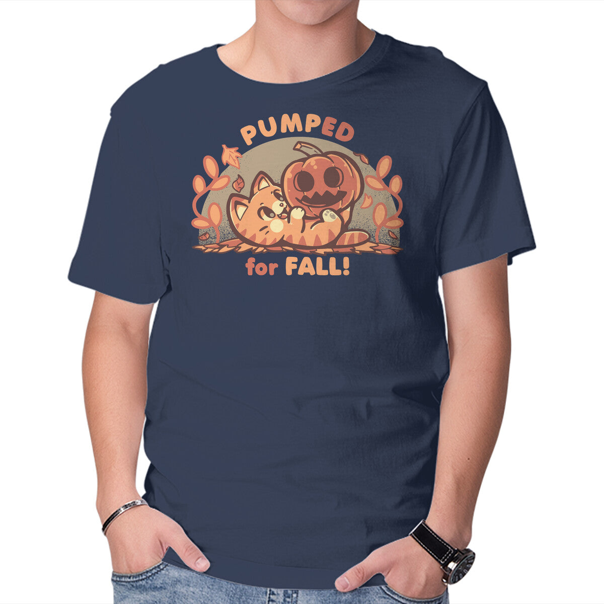 Unisex Crew Neck T-Shirt Pumped For Fall Graphic Short Sleeve Casual Tee S