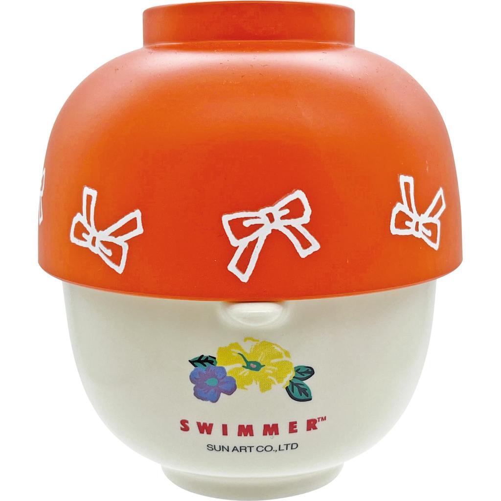 Raffy Soup Bowl and Rice Bowl 10 x 6 Made in "Swimmer" Set, White, Approx. cm, Japan, SAN4905-4