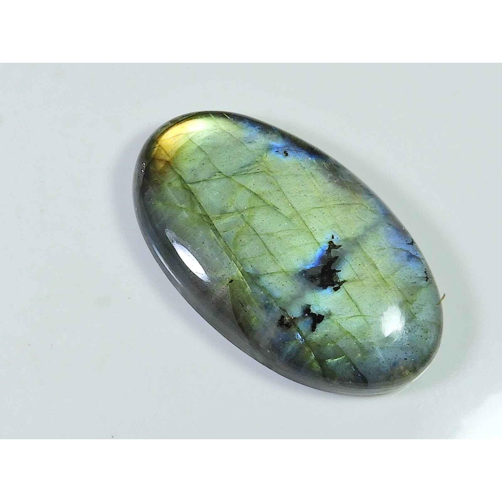 

112Cts. Natural Labradorite Oval Crystal Cabochon loose Gemstone 29X48MM SK-1934