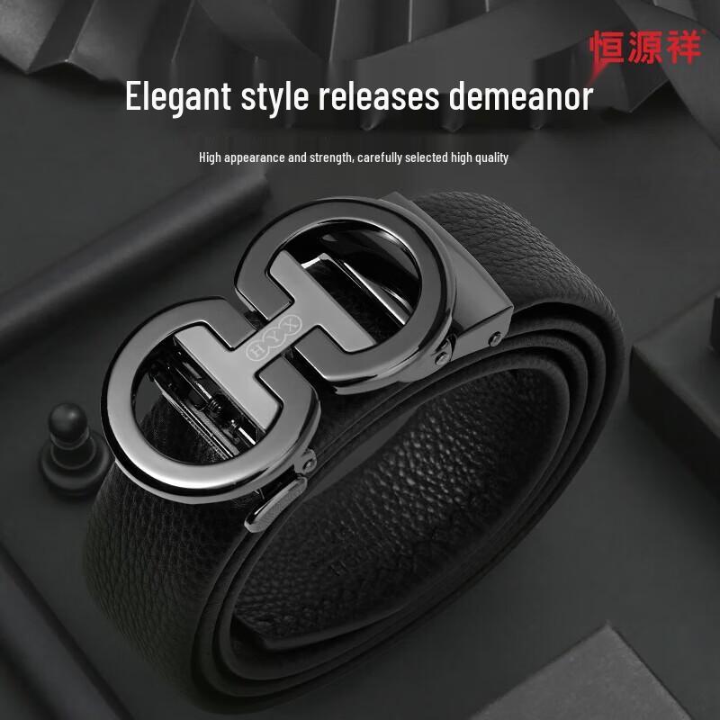 

Hengyuanxiang Men s Automatic Buckle Leather Belt