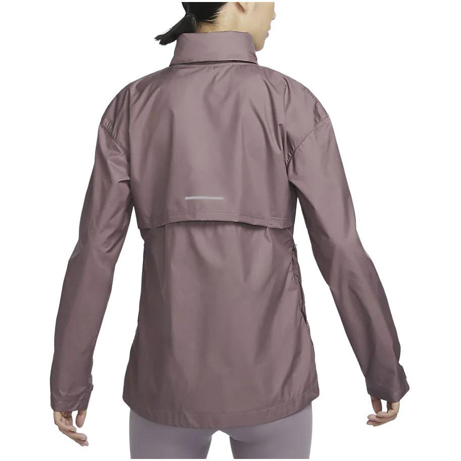 Nike Giacca Casual da Donna con Cappuccio e Zip, Manica Lunga, Colore Solido, Grigio Fumo Viola-Rosso FB7452-208