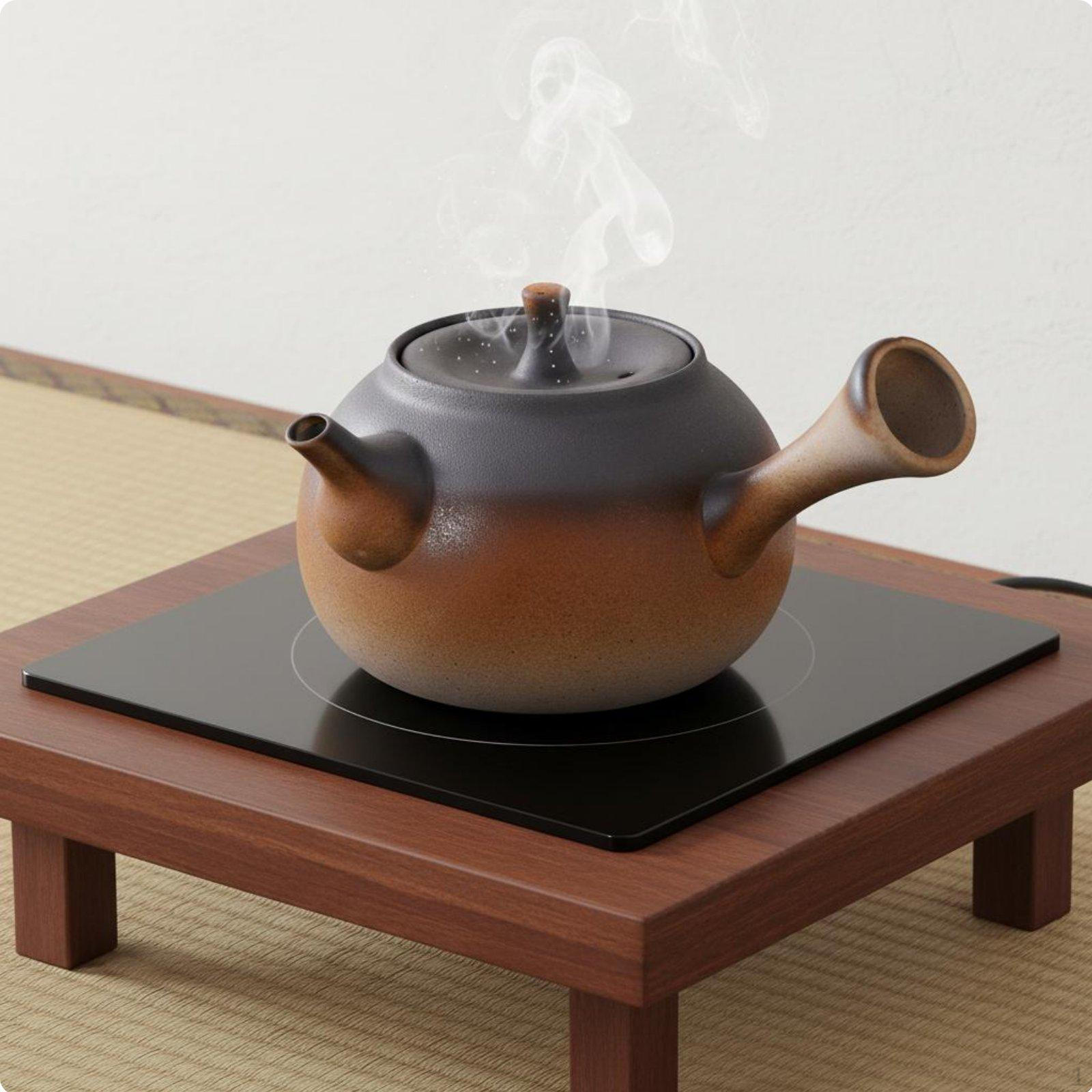 Ceramic Cooktop Teapot Heat Resistant Kettle with Handle Stovetop Tea Boiling Pot for Indoor 500ML Side-handle Gufeng