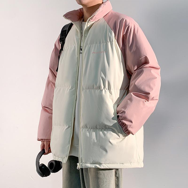 Ståkrage Bomullsvadderade Kläder Herr Vinter Ungdom Förtjockad Amerikansk Bomullsvadderad Jacka High-end Känsla Ruffian Stiligt Dun Bomullsvadderad