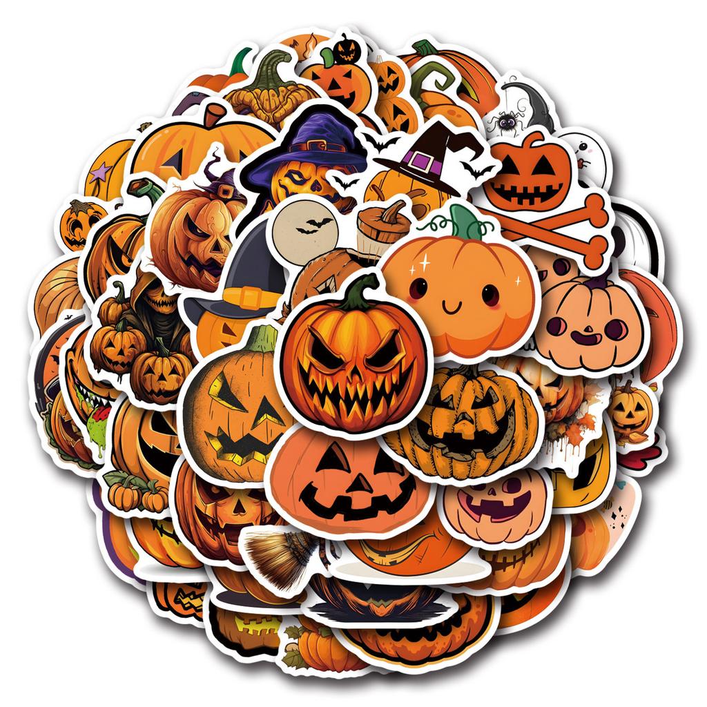 55 New Pumpkin Graffiti Stickers Decorate Suitcase Laptop Mobile Phone Stickers