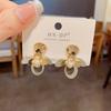 Unique Design Vintage French Gold Silver Contrast Color Pearl Petal Earrings For Women