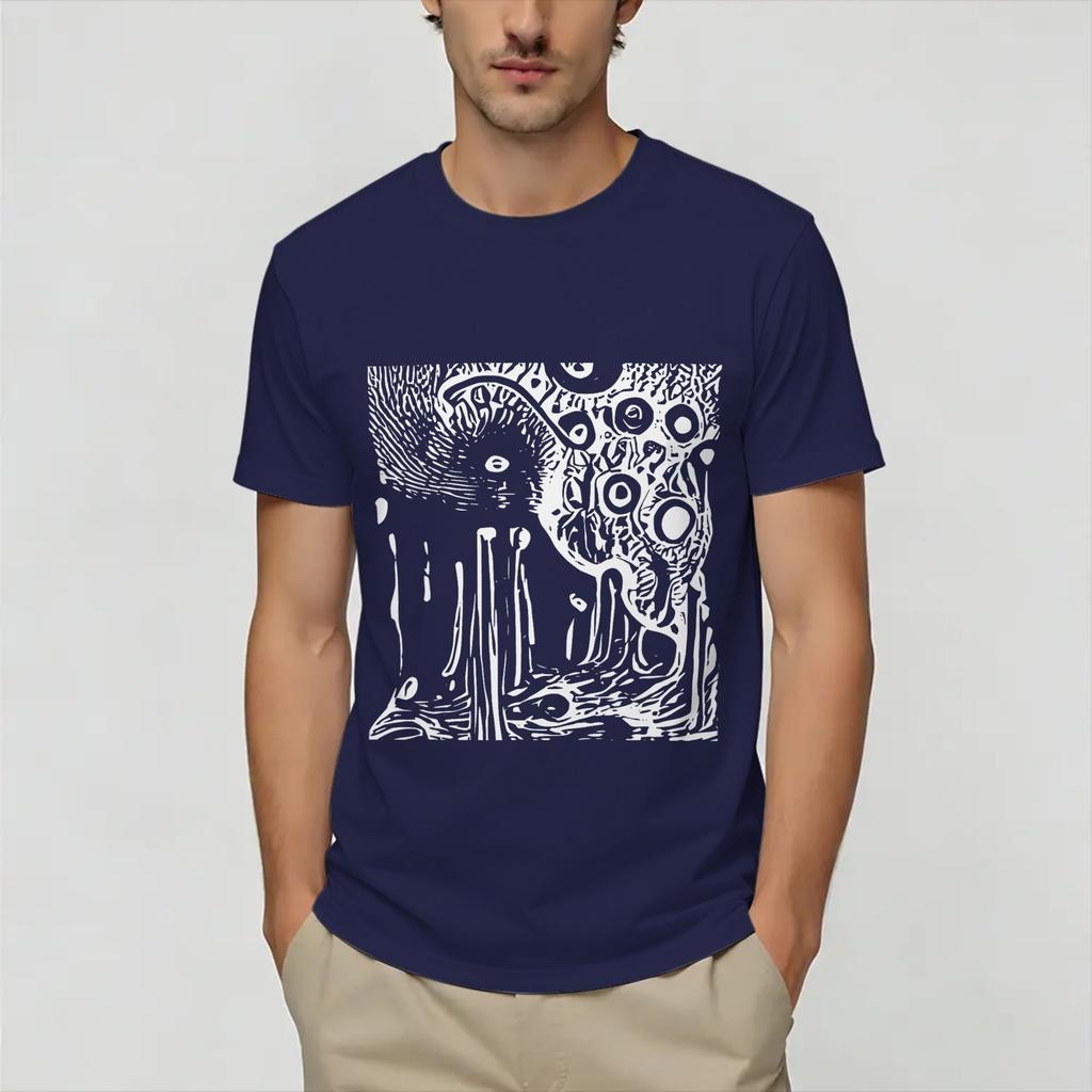 Vintage Mountains Madness Lovecraft TShirt Unisex Round Collar 100 Cotton T Shirts Short Sleeve Tees Birthday Gift Clothes