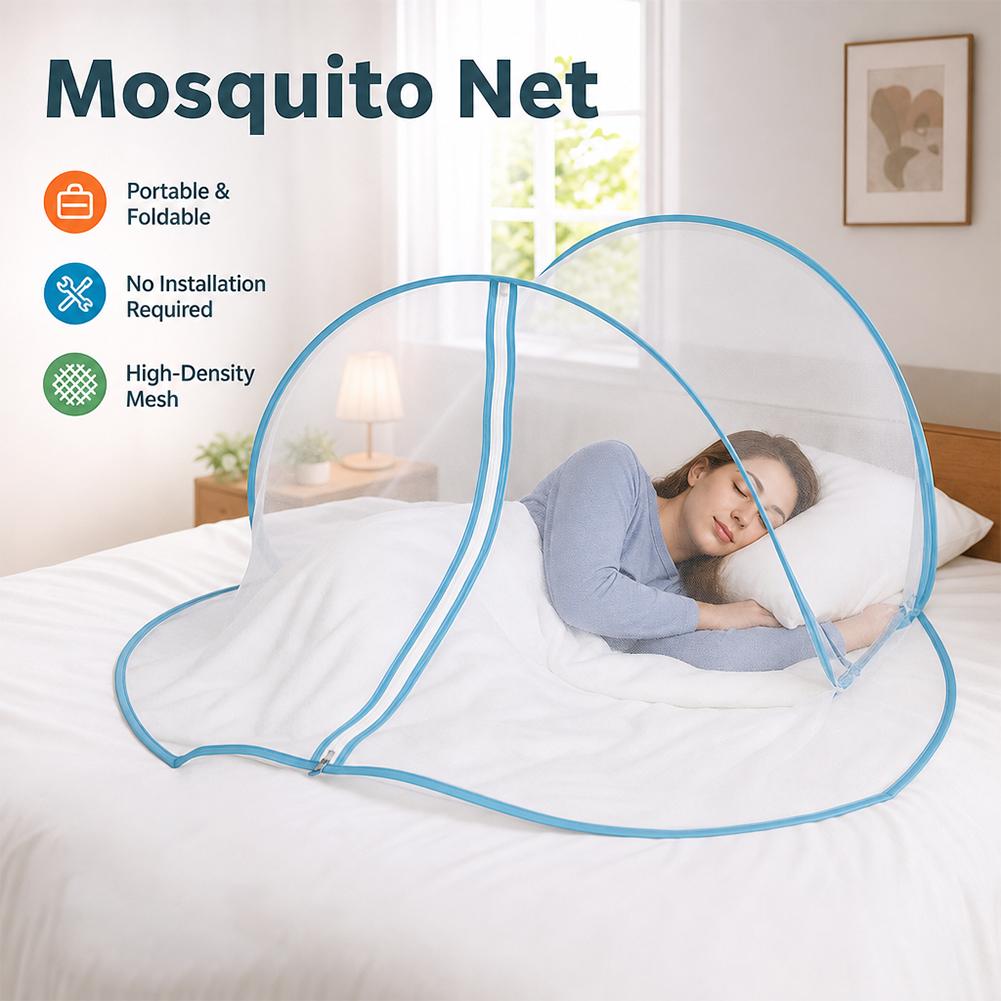 Free Installation of Foldable Mosquito Net Cover Outdoor Travel Round Head and Face Mosquito Net Curtain Portable Mini
