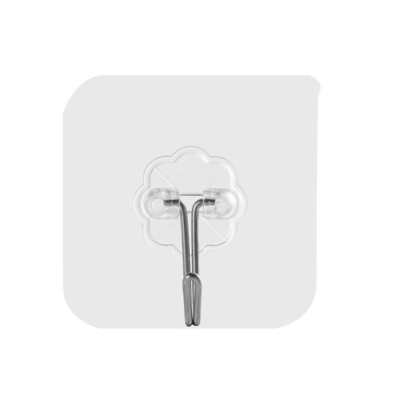 

Крючок из матовой нержавеющей сталиНе требует сверленияПрочный Крючок-липучка большого размера для задней части двериЖелезный крючок Transparent hook 6*6