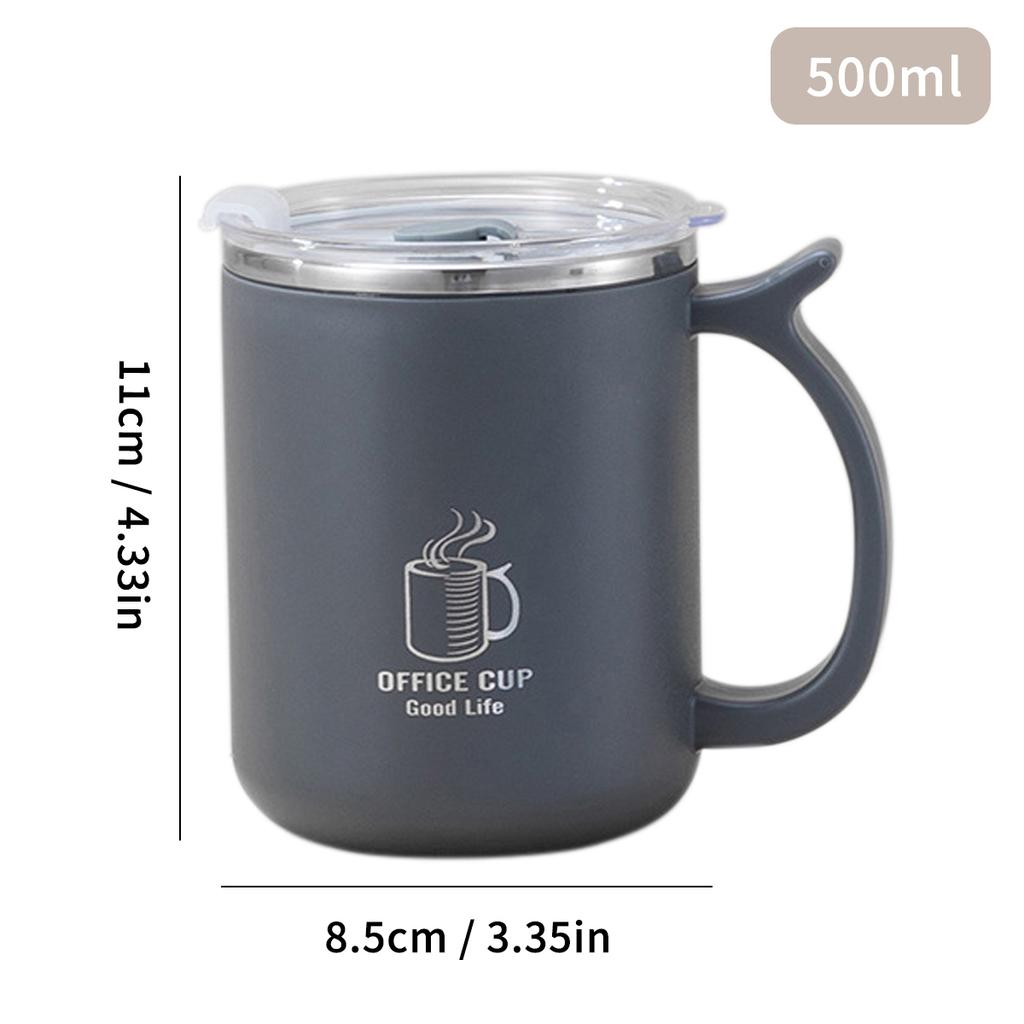  Thermal Mug 304 Stainless Steel Double Wall Insulated Milk Coffee Cup With Handle Portable Student Leak-proof Water Cup