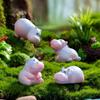 Y3NA 6Pieces Hippo Resins Minaiture Figurines for Enhancing Landscapes and Bonsais Potted Plant Car Decoration Cake Toppers