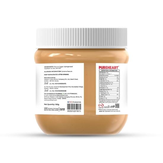 Pureheart Nutbutter Crunchy Peanut Butter 100 gm | Natural & Premium Roasted Peanuts | High Protein, Rich in Fiber | Zero Trans Fats