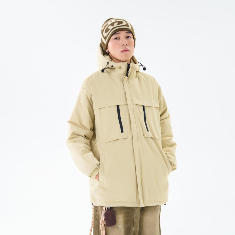 Factory Direct Supply of Winter Tide Brand Color Matching Cotton-padded Clothes, Popular Outdoor Sports Hooded Cotton-padded Clothes for Men and Women