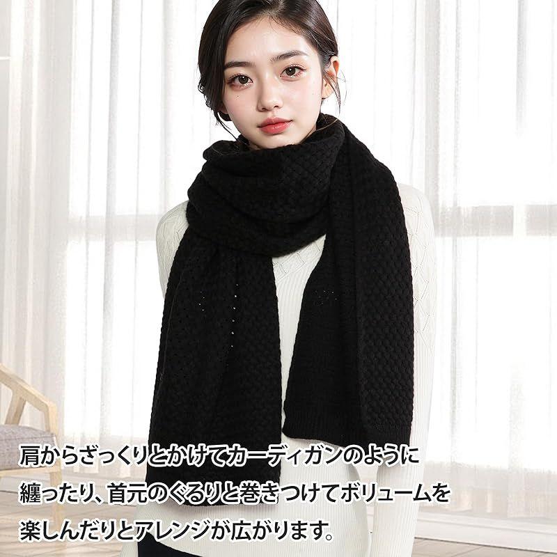 Used [RIIQIICHY] Women's Scarf Knitted Muffler Stole Thick Large Simple Plain Air Conditioning Protection Knee Blanket Birthday Gift Christmas Gift