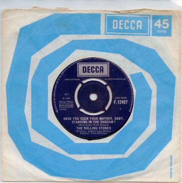 7inch Record ROLLING STONES - Have You Seen Your Mother, Baby, St F12497 Decca 1966 UK Rock Used