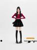 High-Waist Velvet A-Line Fluffy Skirt for Women - Autumn/Winter Collection