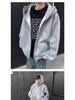 Autumn Men's Space Cotton Hooded Heavyweight Hoodie: Versatile Solid Color Jacket for Couples - Suitable for Spring and Autumn.