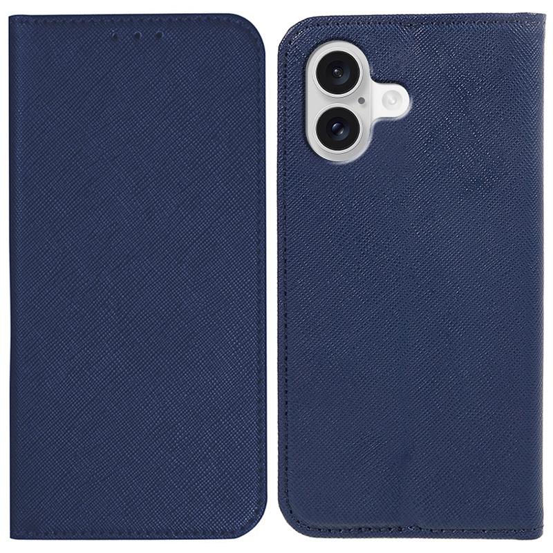 For iPhone 17 Case Cross Texture Leather Phone Cover Hidden Magnetic