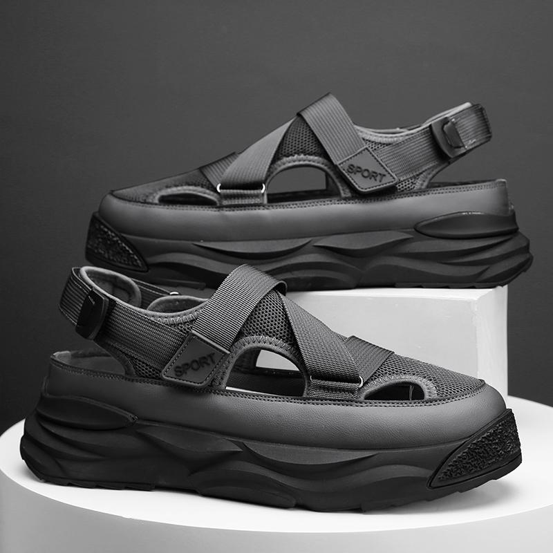 Sports and Leisure Thick Bottom Flat Sandals Men's Sandals Soft and Comfortable Ventilate Wear-resistant Round Toe Summer New