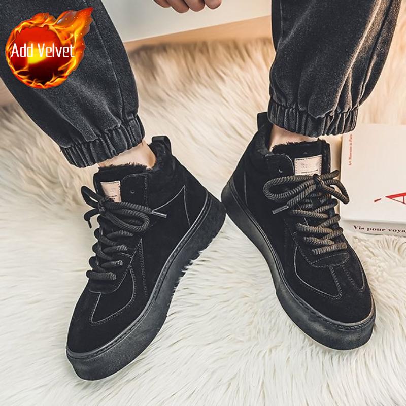 

2026 New Arrival Men s Vintage Style Winter Outdoor Casual High Top Cotton Shoes Thickened Fleece Lined Warm Trendy Footwear 39